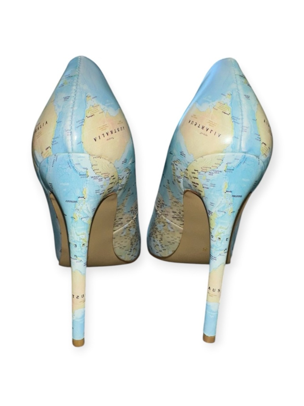 YCG Global Map Print Pointed Toe Pumps, Size 8, NWOT - Picture 11 of 13